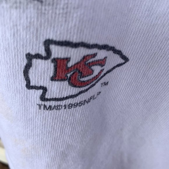 Kansas City Chief Mock Neck Sweatshirt 1995 White Size Y2K 2X - Picture 5 of 10